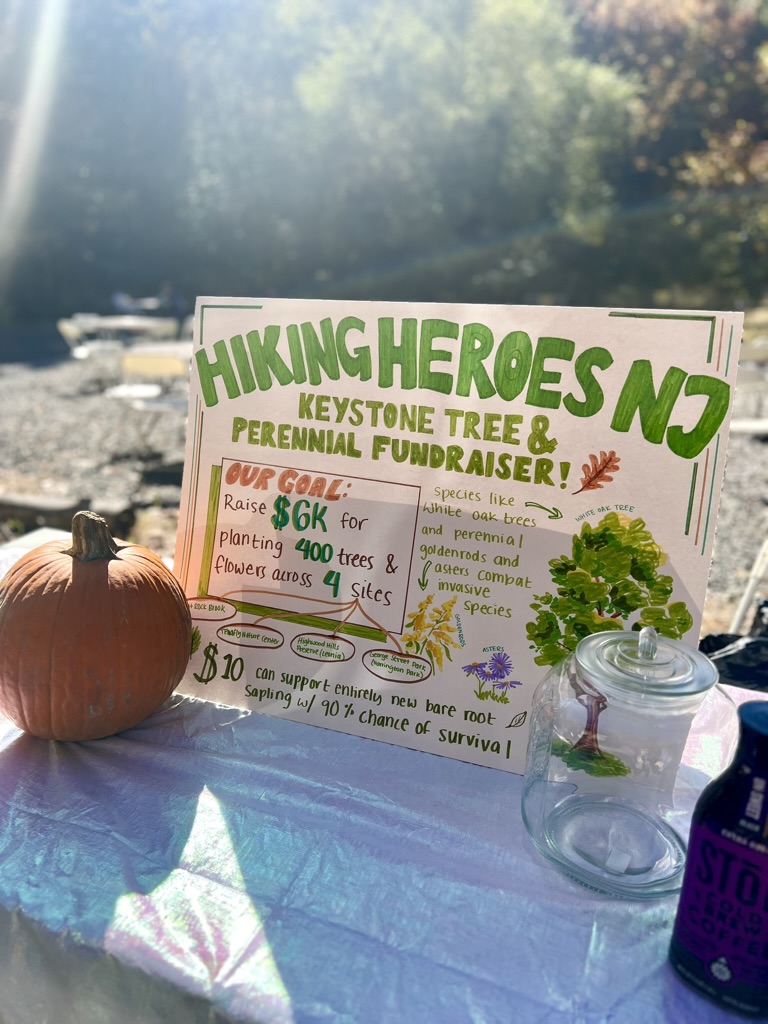 Hiking Heroes NJ keystone tree and perennial fundraiser display